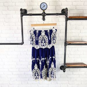 Hot & Delicous Mini Dress With Crochet Flounce